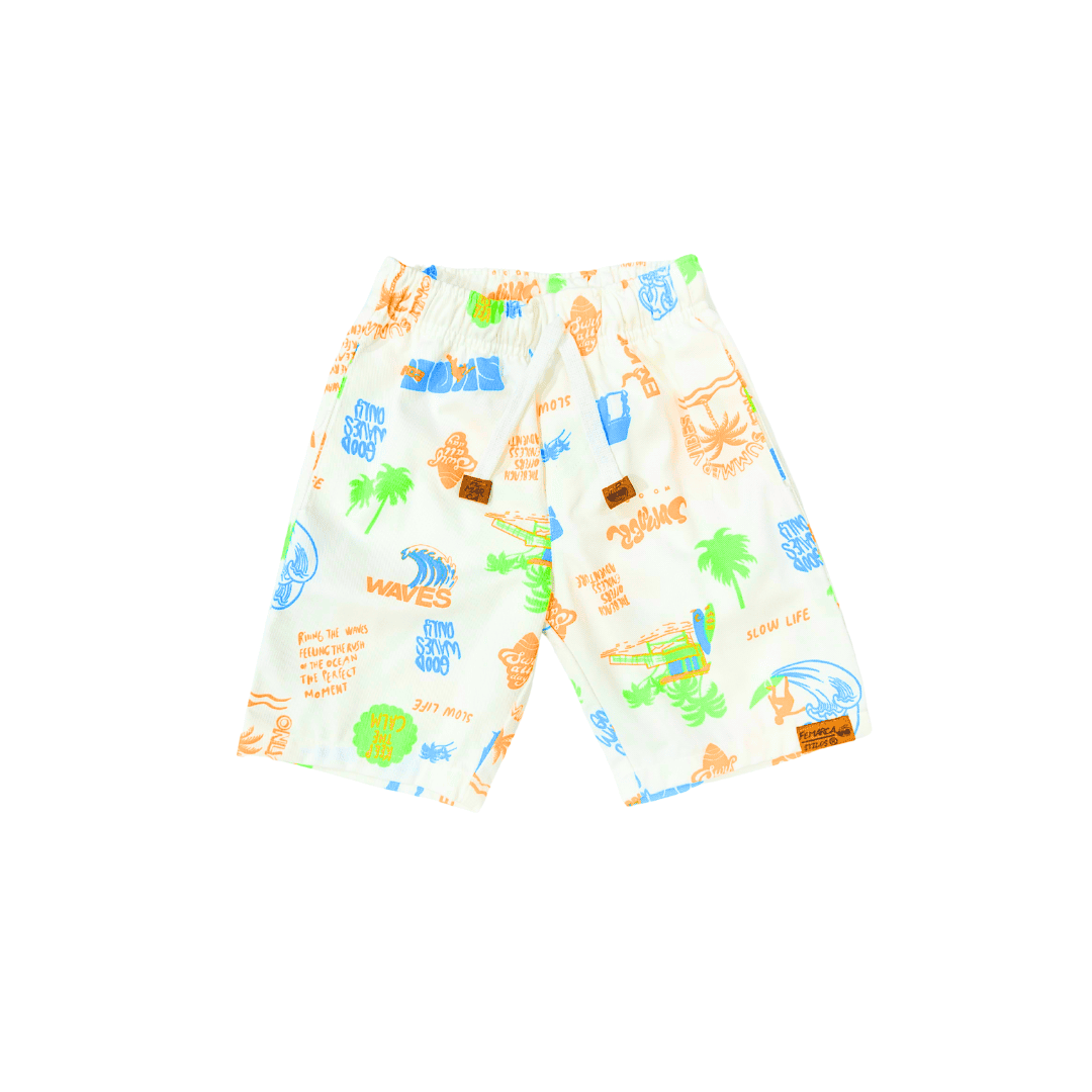 Bermuda Niño Only Sumer Naranja y Verde