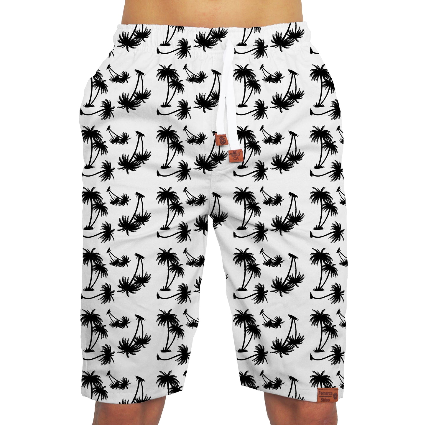 Pantalonetas para Parejas Playera Palmeras Negras