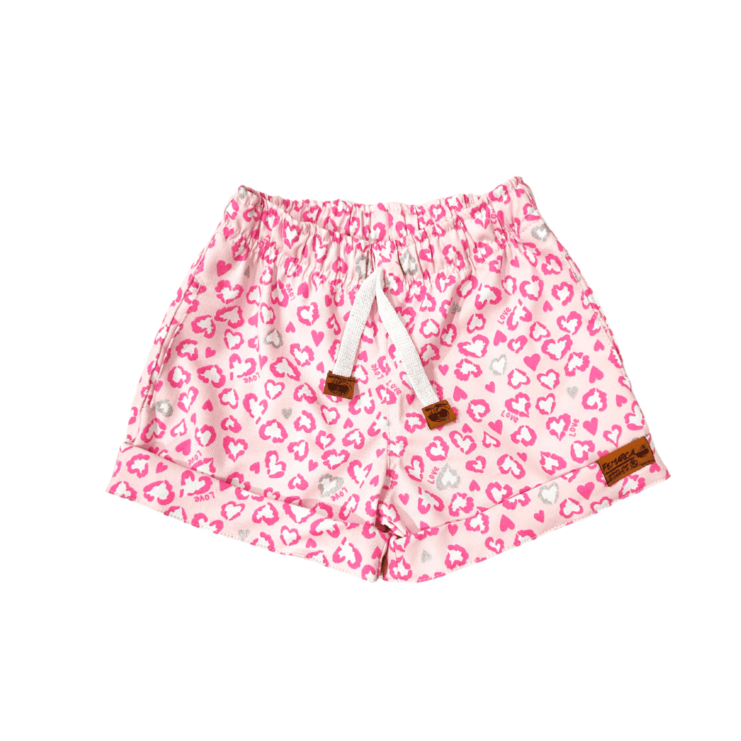 Short Niña Leopardo fondo Rosa