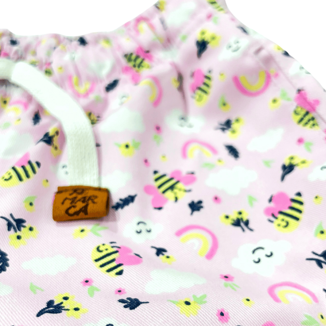 Short Niña Abejitas Fondo Rosa