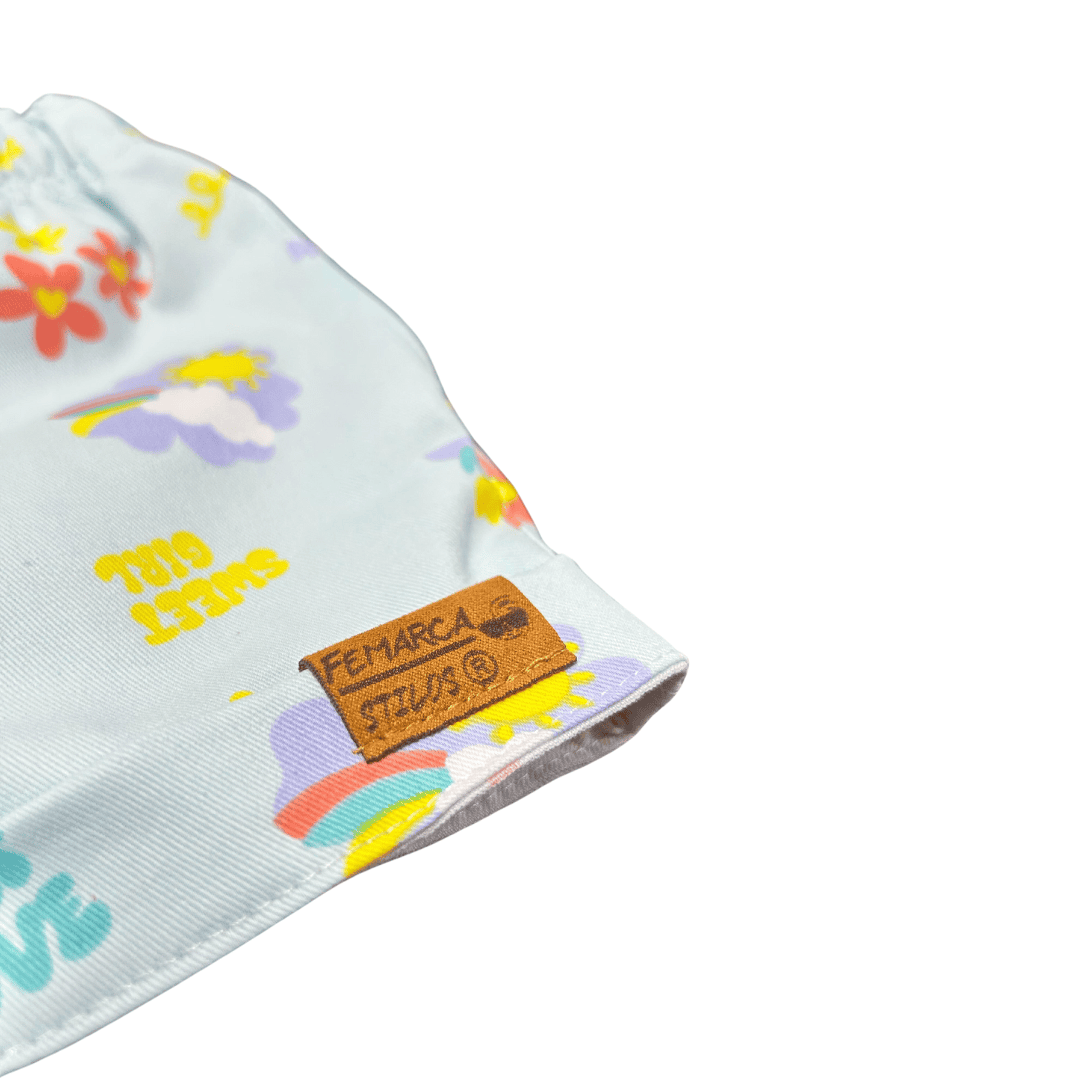 Short Niña Verano Fondo Azul