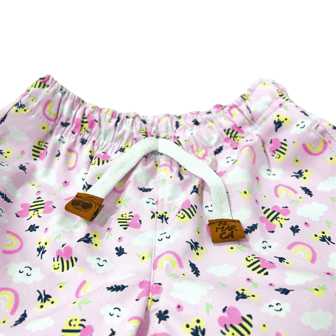 Short Niña Abejitas Fondo Rosa