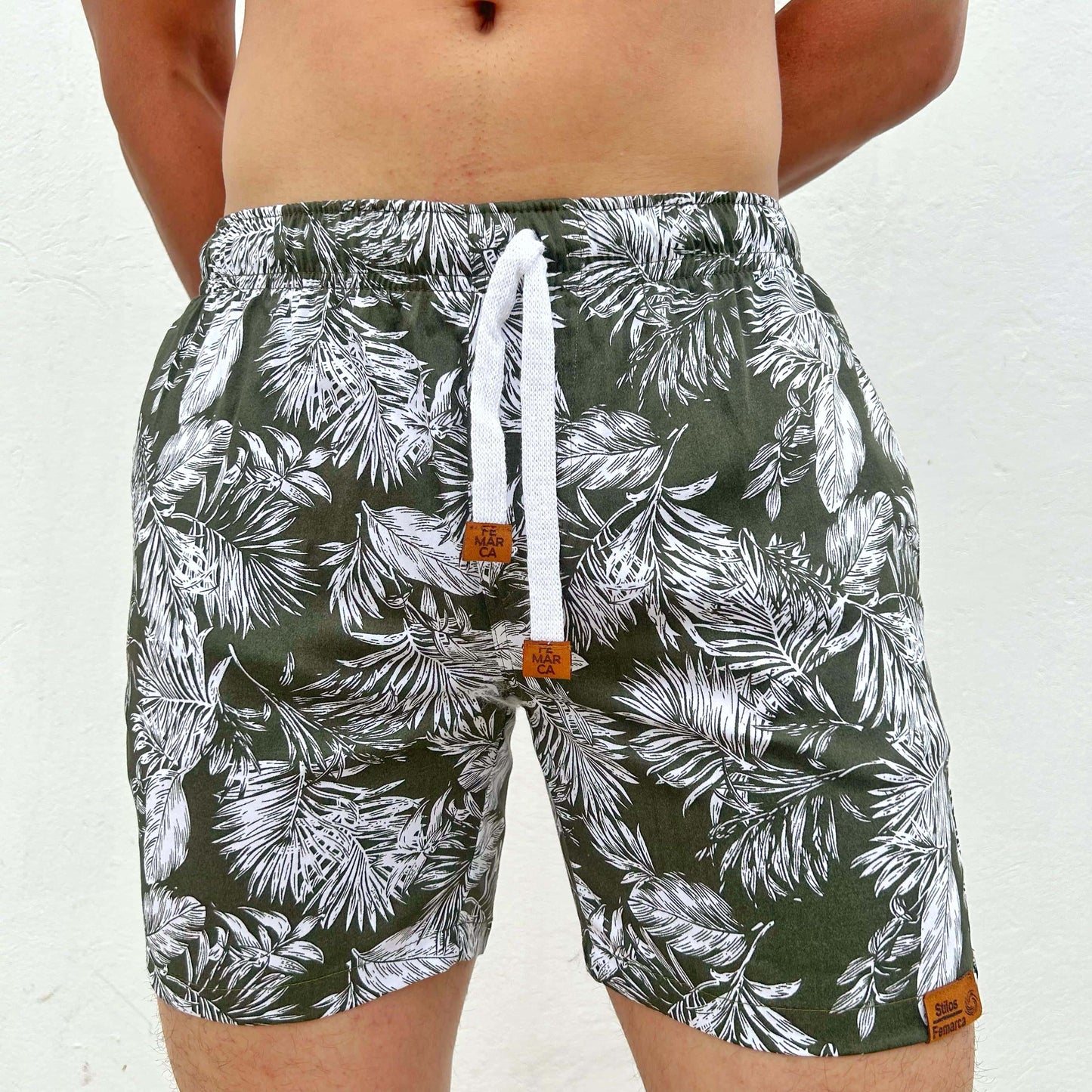 OUT Pantaloneta Hombre Hojas Verdes
