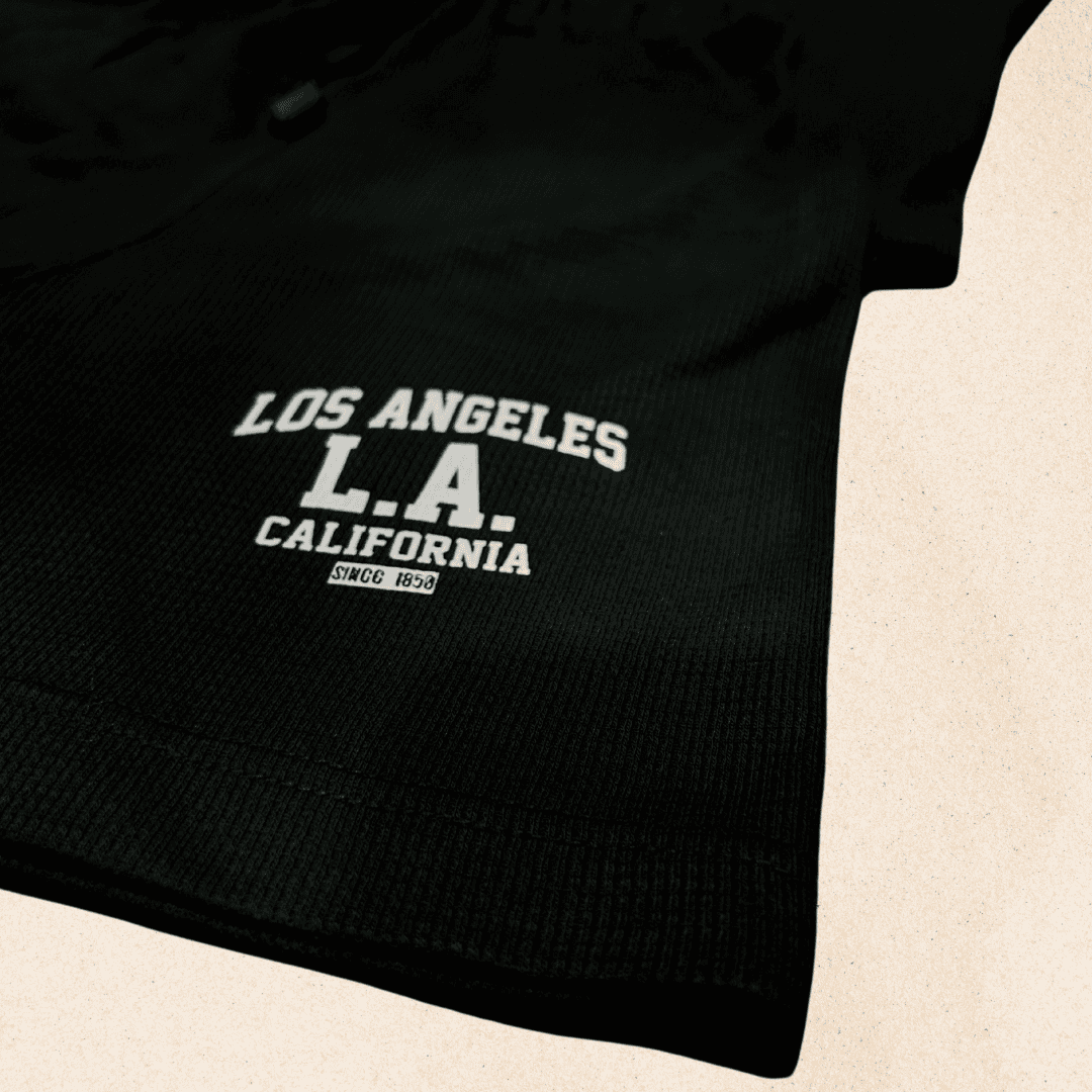 Conjunto niño tela galleta Los Angeles  negro