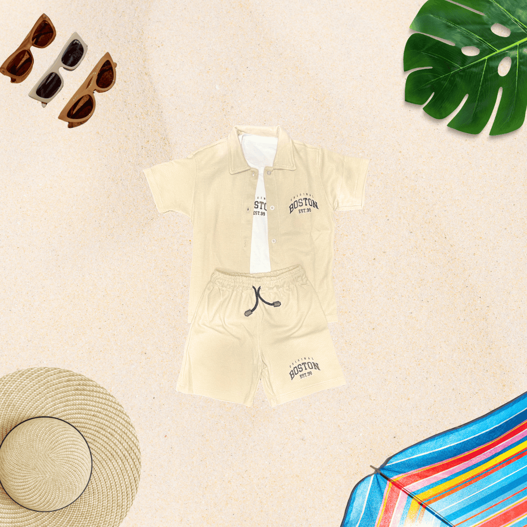 Conjunto niño tela galleta Boston Beige