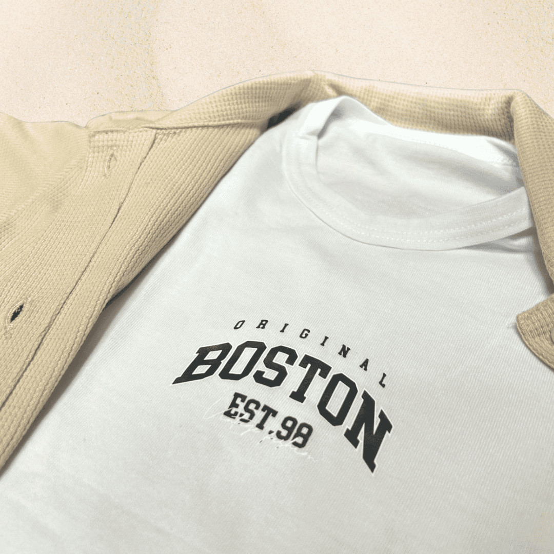 Conjunto niño tela galleta Boston Beige