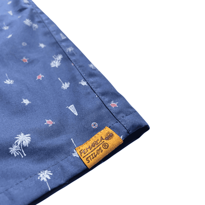Bermuda Hombre playera fondo Azul