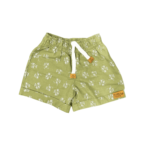 OUT|Short Niña Palmeras fondo verde