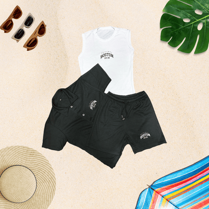 Conjunto niño tela galleta Boston Negro