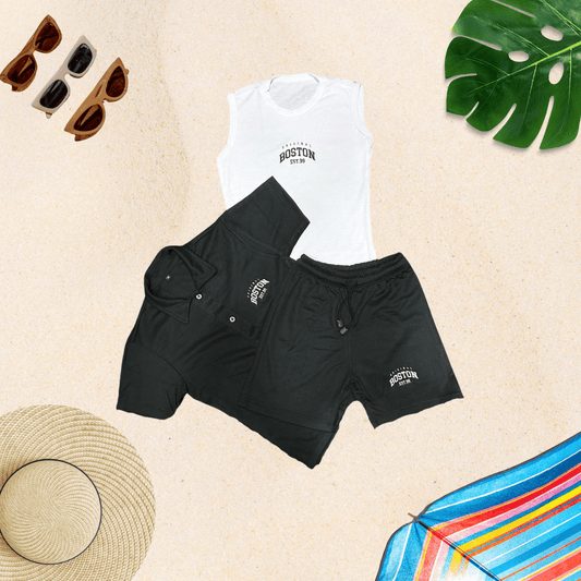 Conjunto niño tela galleta Boston Negro