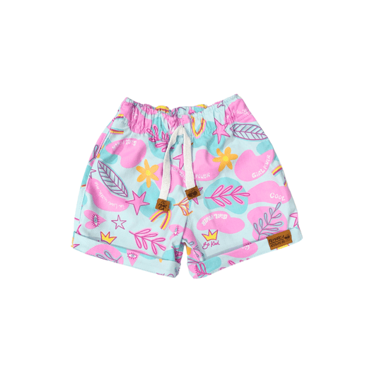OUT|Short Niña coronas y flores