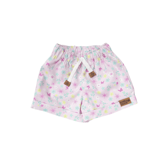OUT|Short Niña Flores rosadas y neón
