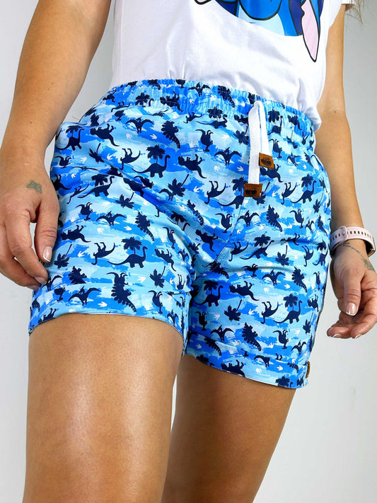 OUT|Short para Mujer dinosaurios en fondo azul
