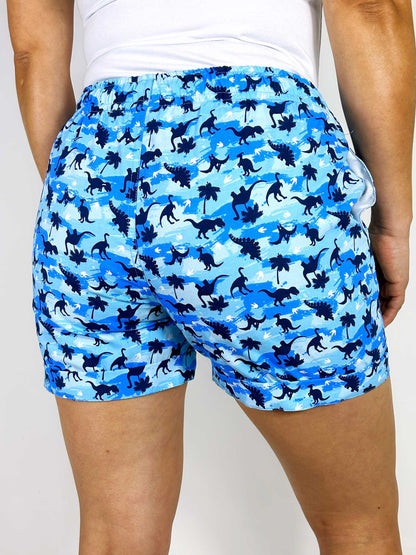 OUT|Short para Mujer dinosaurios en fondo azul