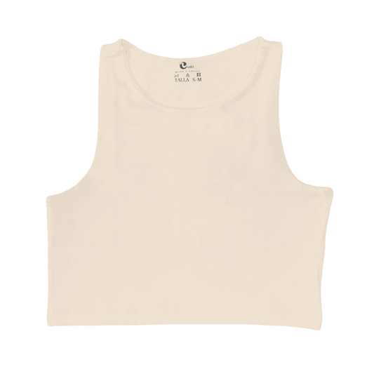 Crop top mujer Beige casual