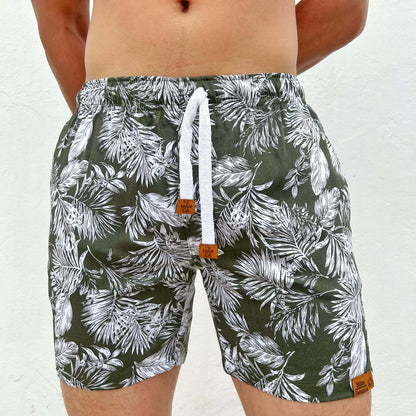 OUT Pantaloneta Hombre Hojas Verdes