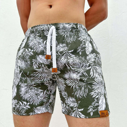 OUT Pantaloneta Hombre Hojas Verdes