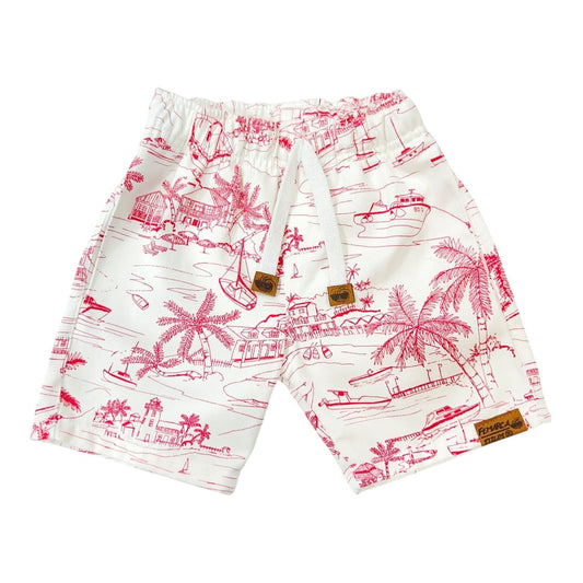 Bermuda Niño Barcos Rojos